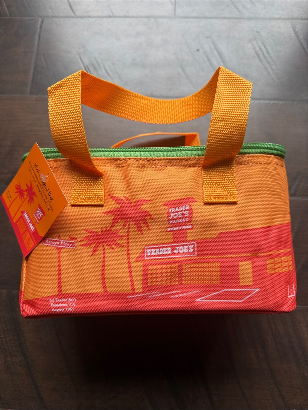 Brand New Trader Joe's Mini Orange & Red Insulated Lunchbag